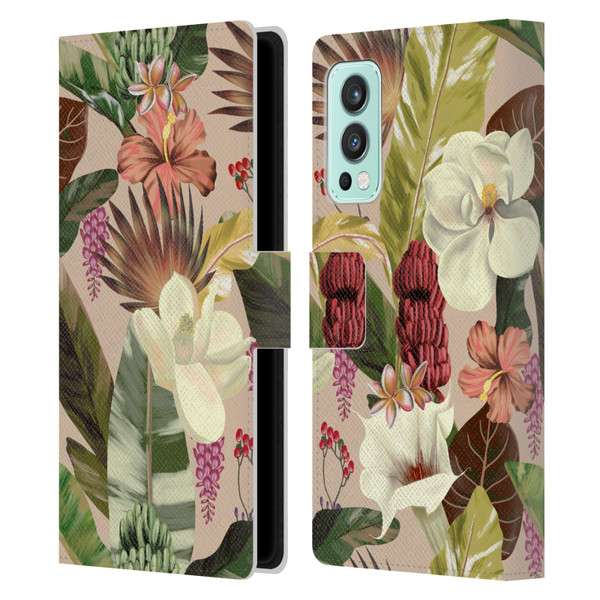 Anis Illustration Graphics New Tropicals Leather Book Wallet Case Cover For OnePlus Nord 2 5G