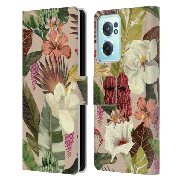 Anis Illustration Graphics New Tropicals Leather Book Wallet Case Cover For OnePlus Nord CE 2 5G