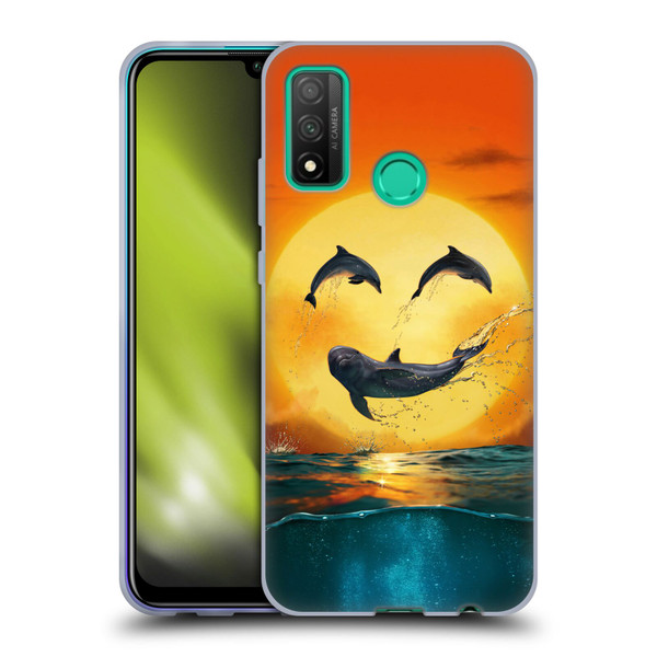 Vincent Hie Graphics Dolphins Smile Soft Gel Case for Huawei P Smart (2020)