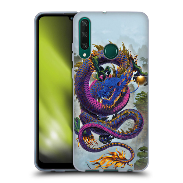 Vincent Hie Graphics Good Fortune Dragon Blue Soft Gel Case for Huawei Y6p