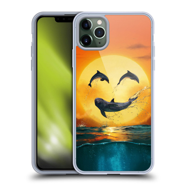 Vincent Hie Graphics Dolphins Smile Soft Gel Case for Apple iPhone 11 Pro Max