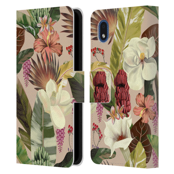 Anis Illustration Graphics New Tropicals Leather Book Wallet Case Cover For Samsung Galaxy A01 Core (2020)