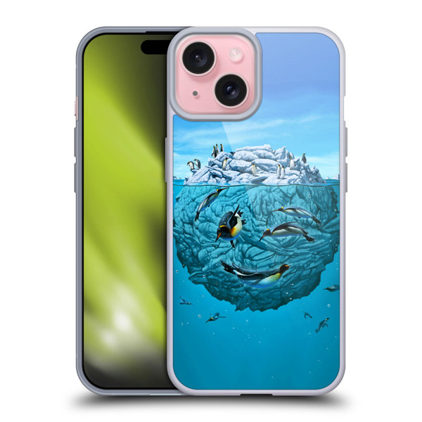 Vincent Hie Graphics Penguin Wink Soft Gel Case for Apple iPhone 15