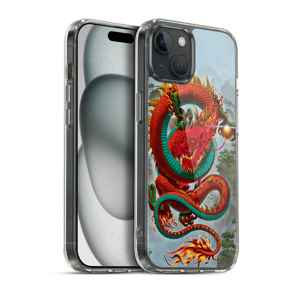 Vincent Hie Graphics Good Fortune Dragon Soft Gel Case for Apple iPhone 15 Plus & MagSafe
