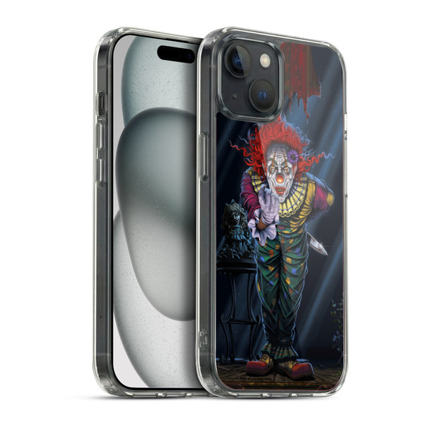 Vincent Hie Graphics Surprise Clown Soft Gel Case for Apple iPhone 15 Plus & MagSafe