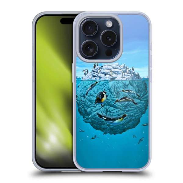 Vincent Hie Graphics Penguin Wink Soft Gel Case for Apple iPhone 15 Pro