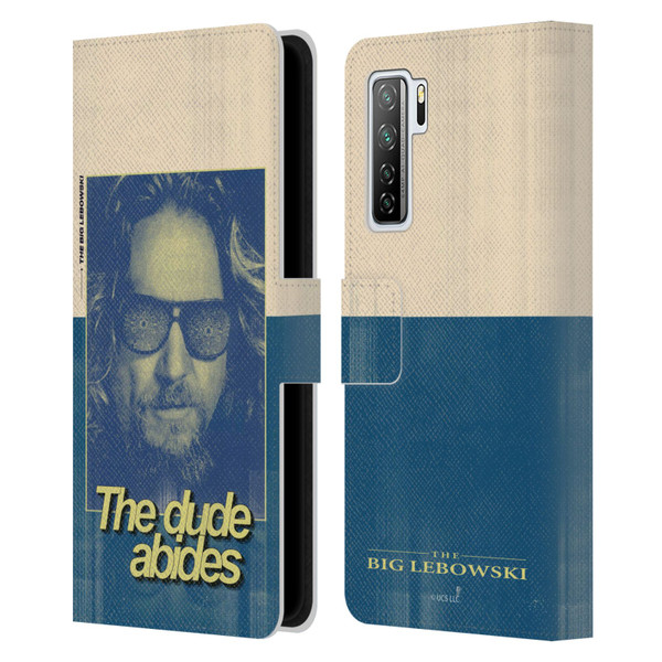 The Big Lebowski Graphics The Dude Abides Leather Book Wallet Case Cover For Huawei Nova 7 SE/P40 Lite 5G