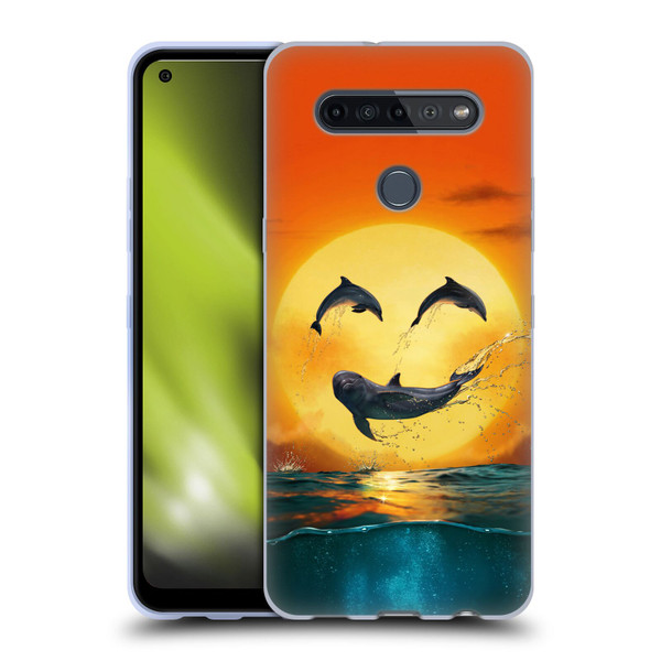 Vincent Hie Graphics Dolphins Smile Soft Gel Case for LG K51S