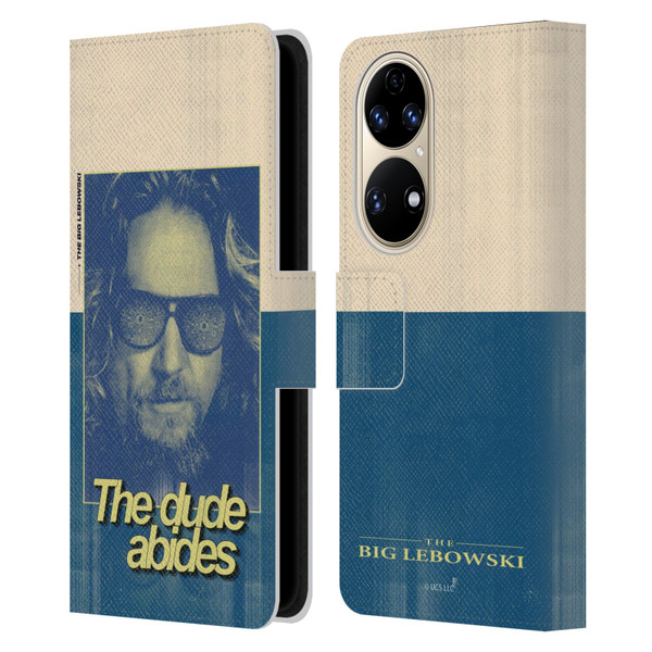 The Big Lebowski Graphics The Dude Abides Leather Book Wallet Case Cover For Huawei P50