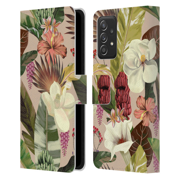 Anis Illustration Graphics New Tropicals Leather Book Wallet Case Cover For Samsung Galaxy A53 5G (2022)
