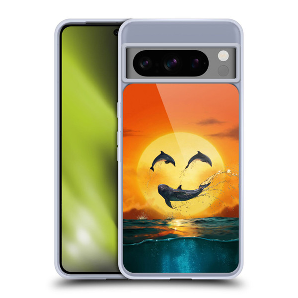 Vincent Hie Graphics Dolphins Smile Soft Gel Case for Google Pixel 8 Pro