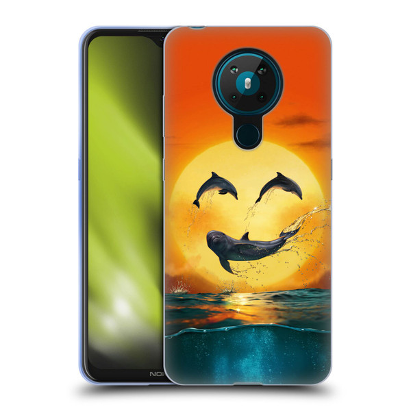 Vincent Hie Graphics Dolphins Smile Soft Gel Case for Nokia 5.3