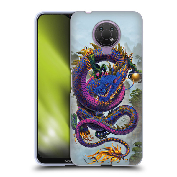 Vincent Hie Graphics Good Fortune Dragon Blue Soft Gel Case for Nokia G10