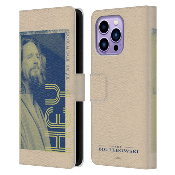 The Big Lebowski Graphics The Dude Leather Book Wallet Case Cover For Apple iPhone 14 Pro Max