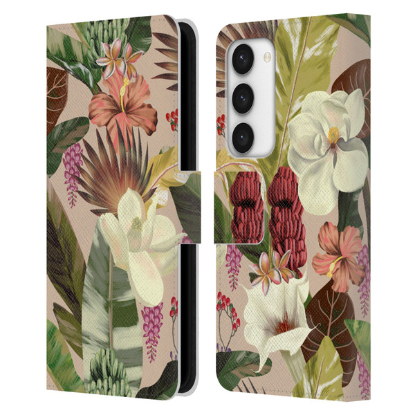 Anis Illustration Graphics New Tropicals Leather Book Wallet Case Cover For Samsung Galaxy S23 5G