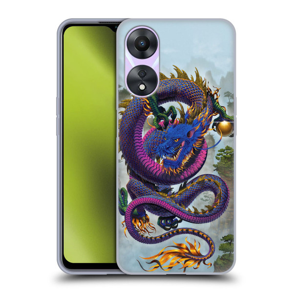 Vincent Hie Graphics Good Fortune Dragon Blue Soft Gel Case for OPPO A78 4G
