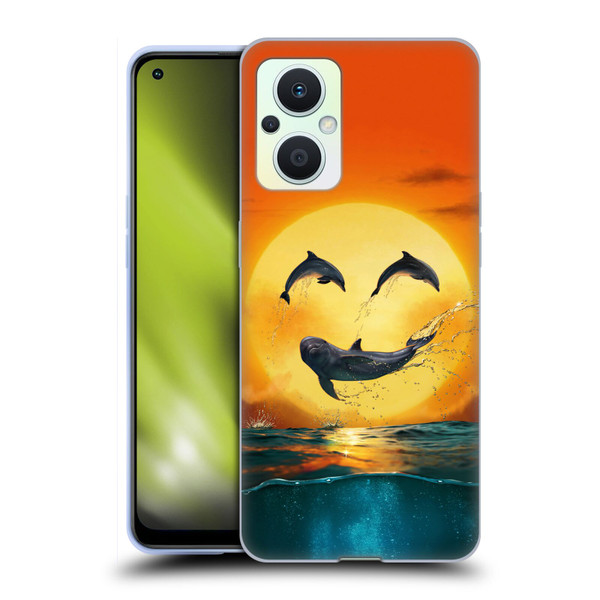 Vincent Hie Graphics Dolphins Smile Soft Gel Case for OPPO Reno8 Lite