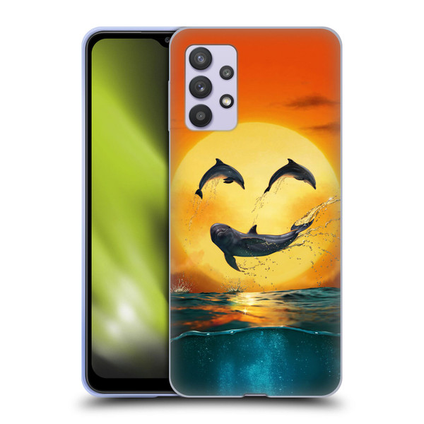 Vincent Hie Graphics Dolphins Smile Soft Gel Case for Samsung Galaxy A32 5G / M32 5G (2021)