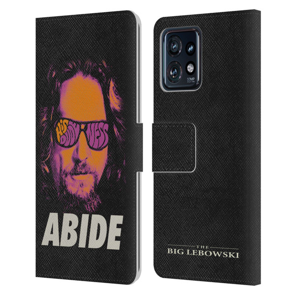 The Big Lebowski Graphics The Dude Neon Leather Book Wallet Case Cover For Motorola Moto Edge 40 Pro
