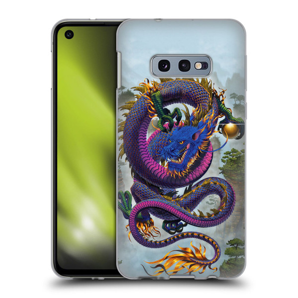 Vincent Hie Graphics Good Fortune Dragon Blue Soft Gel Case for Samsung Galaxy S10e
