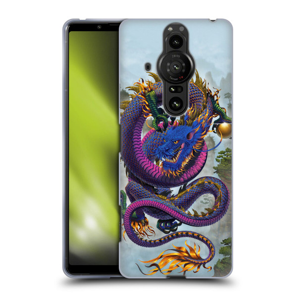 Vincent Hie Graphics Good Fortune Dragon Blue Soft Gel Case for Sony Xperia Pro-I
