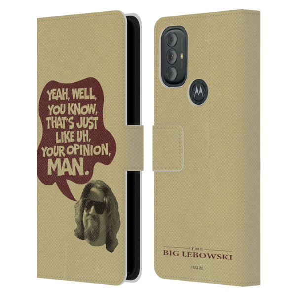 The Big Lebowski Graphics The Dude Opinion Leather Book Wallet Case Cover For Motorola Moto G10 / Moto G20 / Moto G30