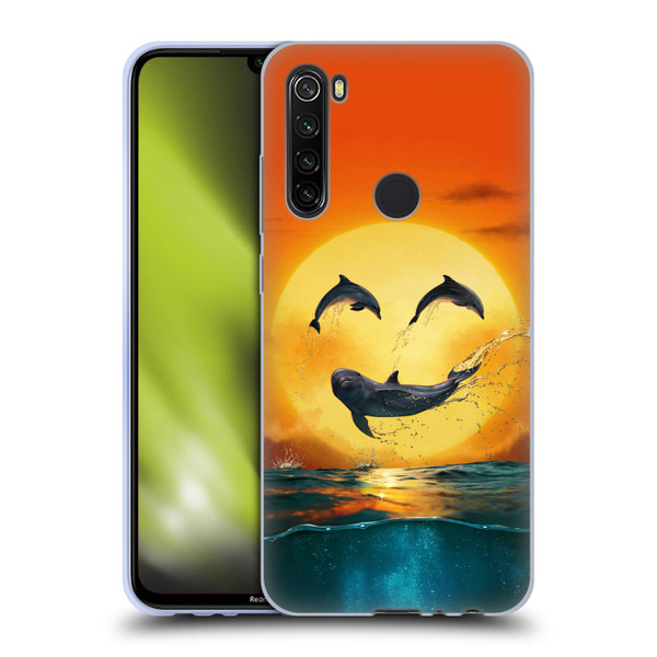 Vincent Hie Graphics Dolphins Smile Soft Gel Case for Xiaomi Redmi Note 8T