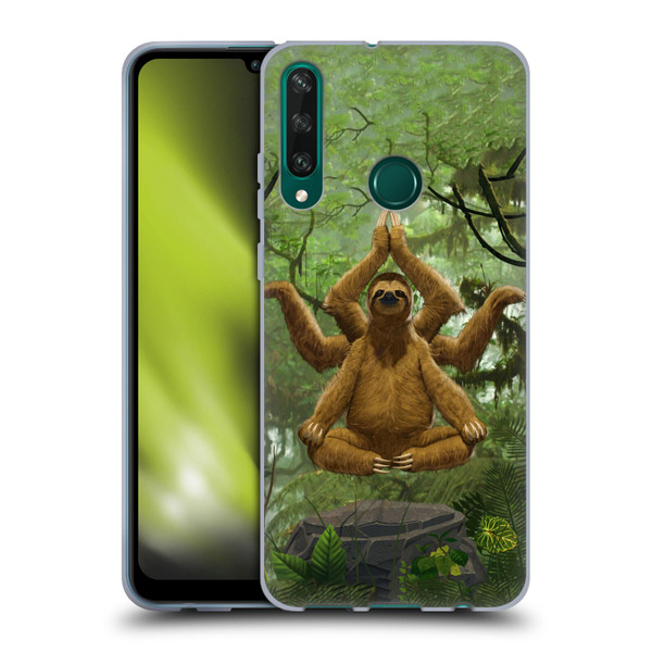 Vincent Hie Key Art Zen Sloth Soft Gel Case for Huawei Y6p