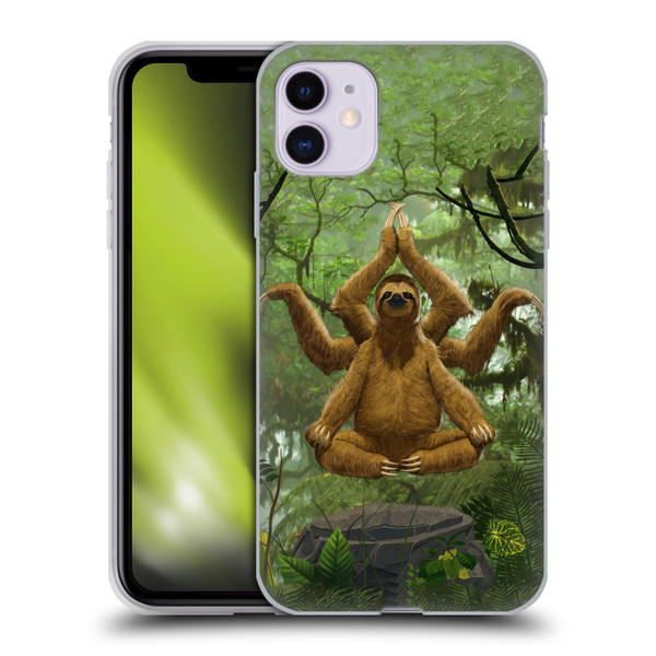 Vincent Hie Key Art Zen Sloth Soft Gel Case for Apple iPhone 11