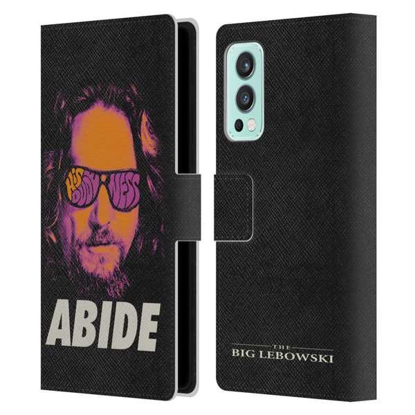 The Big Lebowski Graphics The Dude Neon Leather Book Wallet Case Cover For OnePlus Nord 2 5G