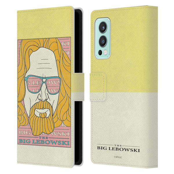 The Big Lebowski Graphics The Dude Head Leather Book Wallet Case Cover For OnePlus Nord 2 5G