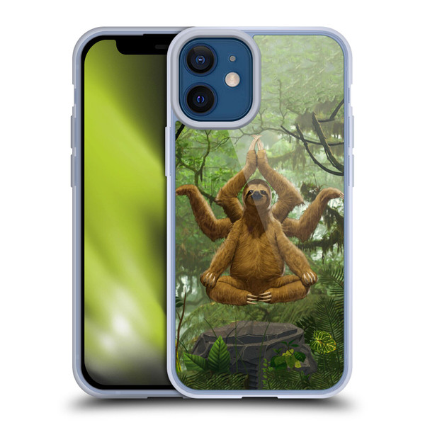 Vincent Hie Key Art Zen Sloth Soft Gel Case for Apple iPhone 12 Mini