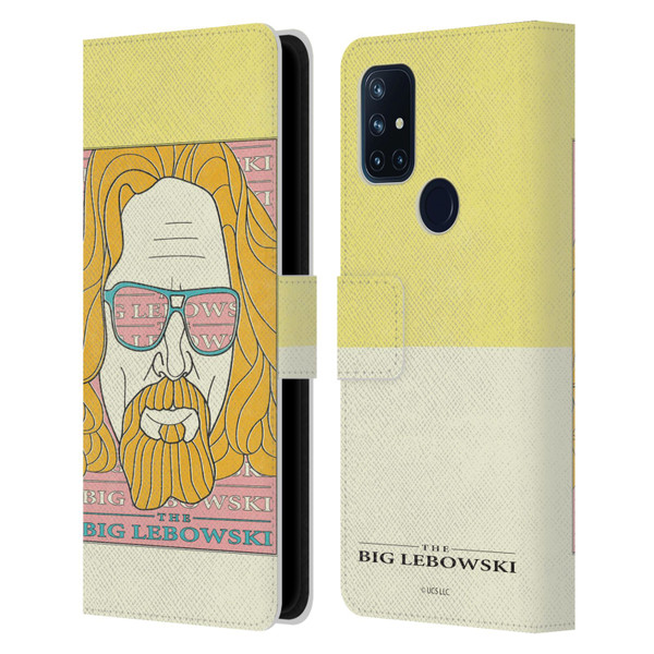 The Big Lebowski Graphics The Dude Head Leather Book Wallet Case Cover For OnePlus Nord N10 5G