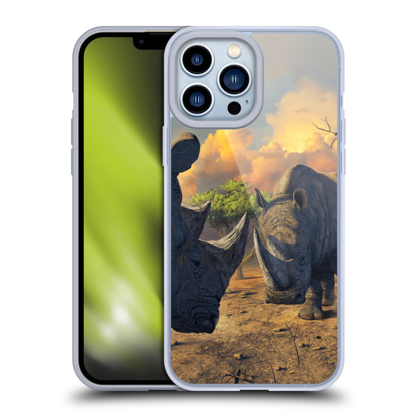 Vincent Hie Key Art Rhino Stand Off Soft Gel Case for Apple iPhone 13 Pro Max