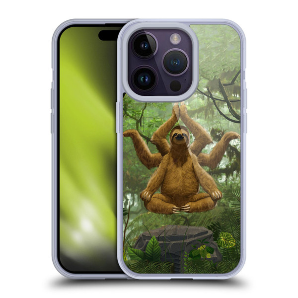 Vincent Hie Key Art Zen Sloth Soft Gel Case for Apple iPhone 14 Pro