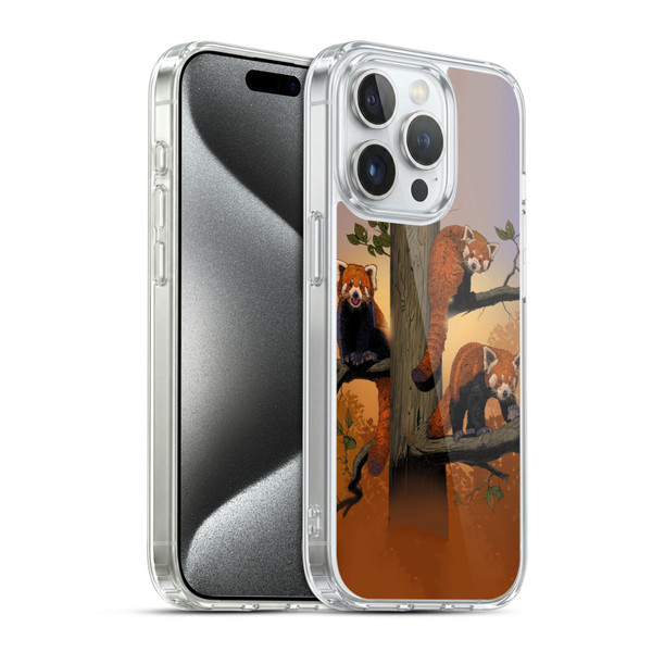 Vincent Hie Key Art Red Pandas Soft Gel Case for Apple iPhone 15 Pro & MagSafe