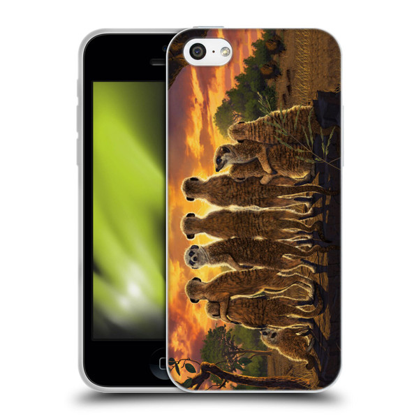 Vincent Hie Key Art Meerkat Family Soft Gel Case for Apple iPhone 5c