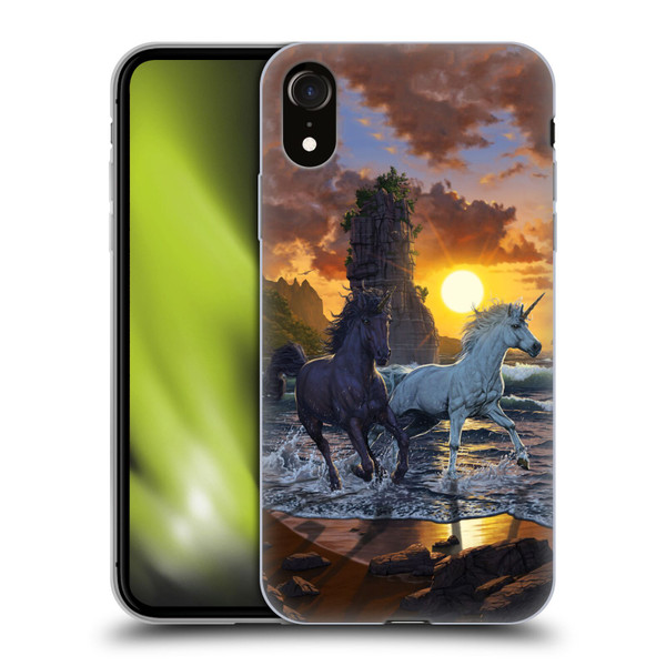 Vincent Hie Key Art Unicorns On The Beach Soft Gel Case for Apple iPhone XR
