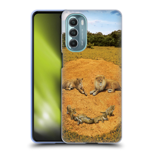 Vincent Hie Key Art A Lion Happiness Soft Gel Case for Motorola Moto G Stylus 5G (2022)