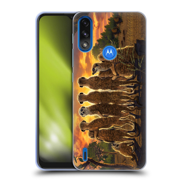 Vincent Hie Key Art Meerkat Family Soft Gel Case for Motorola Moto E7 Power / Moto E7i Power