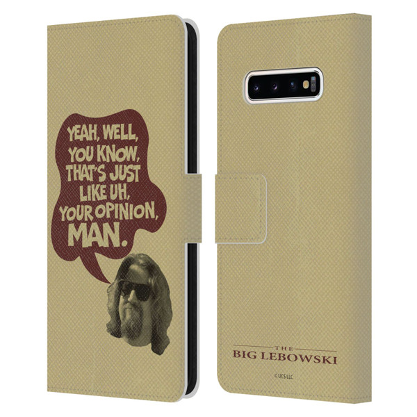 The Big Lebowski Graphics The Dude Opinion Leather Book Wallet Case Cover For Samsung Galaxy S10+ / S10 Plus