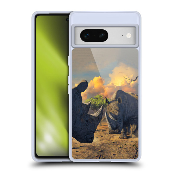 Vincent Hie Key Art Rhino Stand Off Soft Gel Case for Google Pixel 7