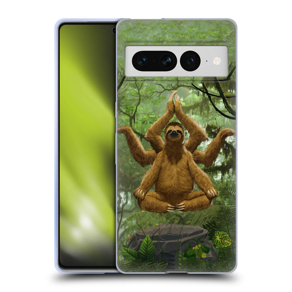 Vincent Hie Key Art Zen Sloth Soft Gel Case for Google Pixel 7 Pro