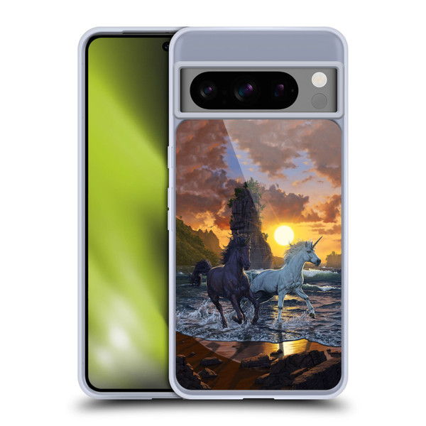 Vincent Hie Key Art Unicorns On The Beach Soft Gel Case for Google Pixel 8 Pro
