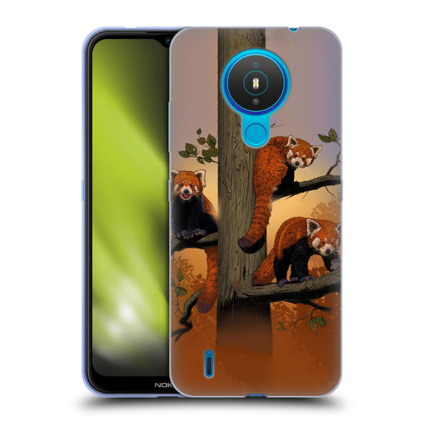 Vincent Hie Key Art Red Pandas Soft Gel Case for Nokia 1.4
