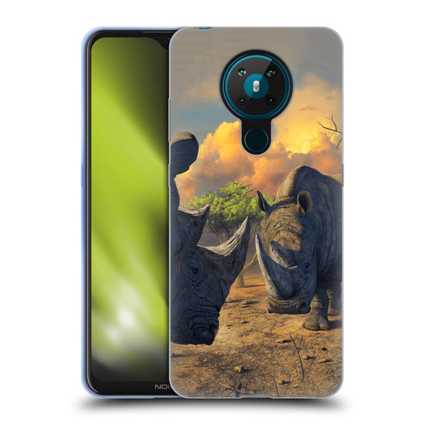 Vincent Hie Key Art Rhino Stand Off Soft Gel Case for Nokia 5.3