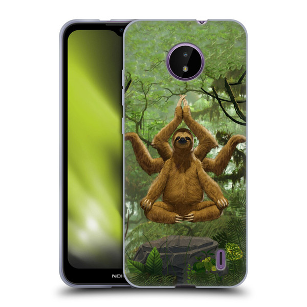 Vincent Hie Key Art Zen Sloth Soft Gel Case for Nokia C10 / C20