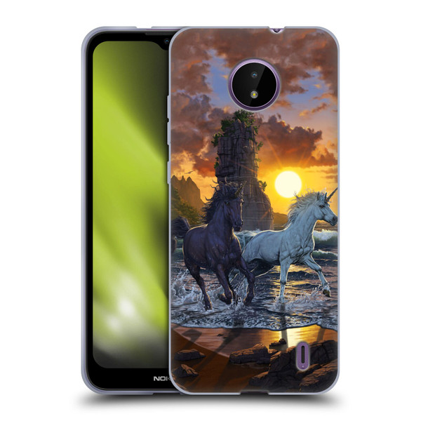 Vincent Hie Key Art Unicorns On The Beach Soft Gel Case for Nokia C10 / C20
