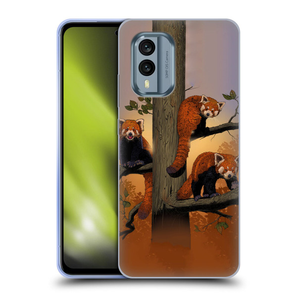 Vincent Hie Key Art Red Pandas Soft Gel Case for Nokia X30
