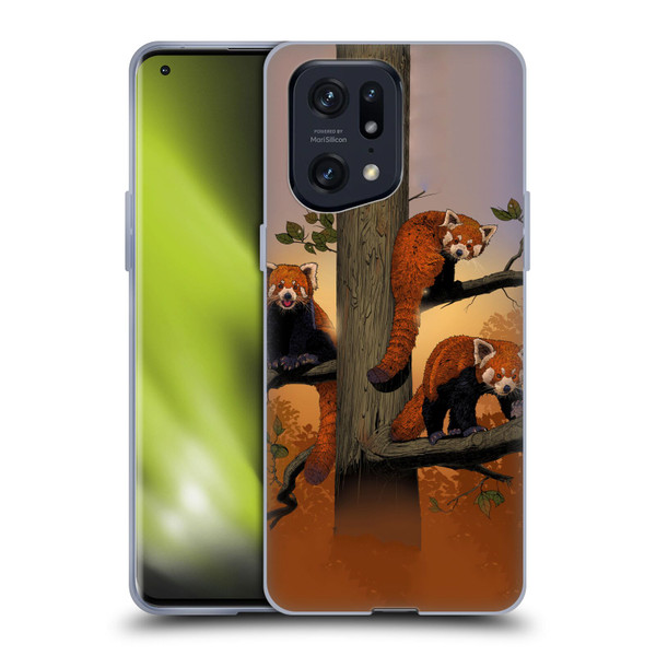 Vincent Hie Key Art Red Pandas Soft Gel Case for OPPO Find X5 Pro
